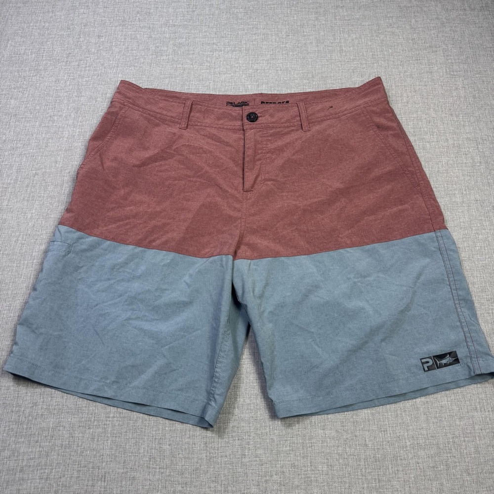 Pelagic Deep Sea Hybrid Shorts Mens 38 Multicolor Colorblock Fishing Performance
